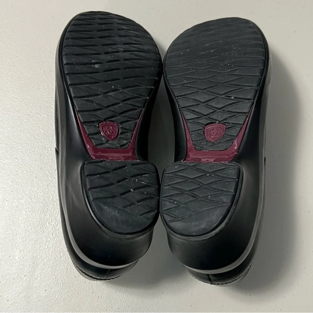 ARIAT Slip On Black Leather Clogs - Picture 11 of 14